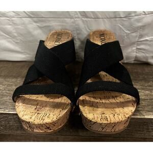 Women' XoXo Cork Wedge Strappy Sandal Slip-on Slides Size 10M